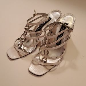 Heels white wedge sandals